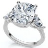 Pompeii3 Certified 5 3/4Ct Aria Cushion Diamond Engagement Ring 14k Gold or Pt Lab Created - 3 of 4