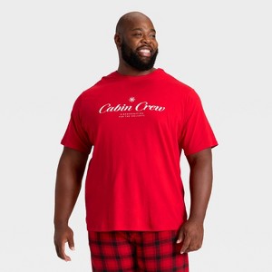 Men's "Cabin Crew" Short Sleeve Holiday Matching Family Pajama Shirt - Wondershop™ Red - 1 of 4