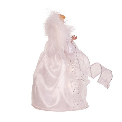 10-Inch Silver and White Lighted Angel Tree Topper