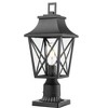 YUHAO Garden Yard Patio Path Anti-Rust Waterproof Outdoor Post Light Modern 19.8 in. Black(2 PACK) - 3 of 4