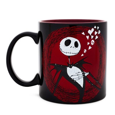 Silver Buffalo Disney The Nightmare Before Christmas Jack Hearts Ceramic Mug | 20 Ounces