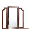 Royal Hampton 60 Inch Vanity Desk Set, Upholstered Stool, Trifold Mirror, Brown - 4 of 4
