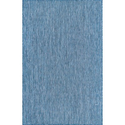 Navy Blue Flat Woven Outdoor Area Rug