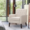 Arceso Linen Accent Chair, Button-Tufted Upholstered Armchair for Living Room & Bedroom, 18.5" Seat Height - 2 of 4