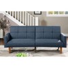 80" Convertible Polyfiber Sofa Bed with Tufted Cushion and Wooden Legs for Living Room - 2 of 4