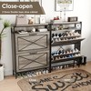 Shoe Storage Cabinet with 2 Flip Drawers, Metal Legs, and Adjustable Shelve - 4 of 4