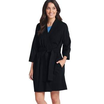 Jockey Women's Everyday Essentials 100% Cotton Short Robe M Black