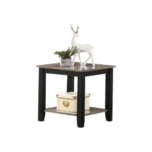 Square Wood End Table with Open Shelf and Sturdy Legs for Living Room or Family Room Spaces - 1 of 4