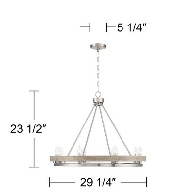 Brushed Nickel Graywood Wagon Wheel Chandelier with 8 Lights