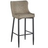 HomeRoots Set of Two 26" Gray and Black Faux Leather and Metal Low Back Counter Height Bar Chairs - 4 of 4
