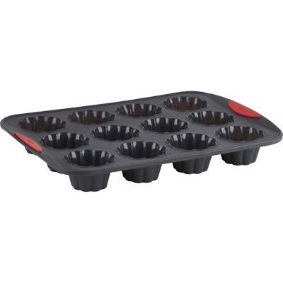 Trudeau Red 12 Count Flower Cupcake Pan, Set of 2