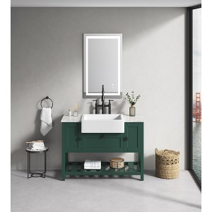 LED Bathroom Mirror 40inx 24inwith Front and Backlight, Large Dimmable Wall Mirrors with Anti-Fog, Memory, 3 Colors, LED Vanity Mirror - 1 of 1