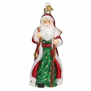 Old World Christmas Glass Blown Ornament, Father Christmas with Bells - 1 of 3