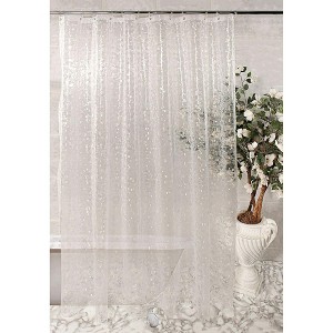 Home Mart Goods Clear Transparent Stone Pebble PEVA Shower Curtain Liner Waterproof - 1 of 3