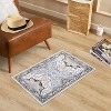 Persian Distressed Floral Washable Rug with TPR Backing, Plush 350GSM Chenille,Throw Rugs, Non-Slip Indoor Carpet for Entryway, Bedroom, Kitchen - 2 of 4