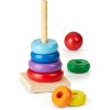 Rainbow Wooden Ring Stacker Toy, Colorful Educational Stacking Rings for Toddlers Ages 2+ - 4 of 4