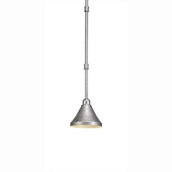 Toltec Lighting Vintage 1 - Light Pendant in  Aged Silver with 7" Aged Silver Cone Metal Shade Shade