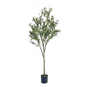 SKRAN Artificial Olive Tree Indoor with Realistic Leaves Fruits,Fake Olive Trees Potted Topiary with Dried Moss for Home,Office,Living Room - 1 of 4