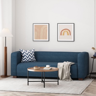 UPHA 50 in.-L Modern Ivory Loveseat Couch Sofa with Corduroy Fabric Upholstered and Wooden Nature Legs