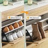 Rattan Shoe Cabinet, 2 Flip Doors with 1 Drawer, Shoe Cabinet with Metal Feet and Adjustable Shelves, for Entrance, Hallway, Living Room - 3 of 4