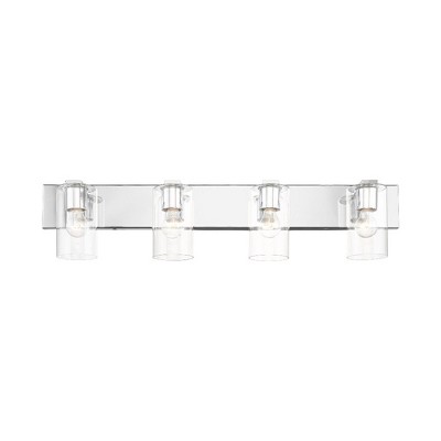 Zurich 4-Light Polished Chrome Vanity with Clear Glass