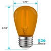 Luxrite S14 Edison LED Orange Light Bulb, 0.5W, Colored LED Bulbs for Outdoor String Lights, UL Listed, E26 Base  6 Pack - 3 of 4
