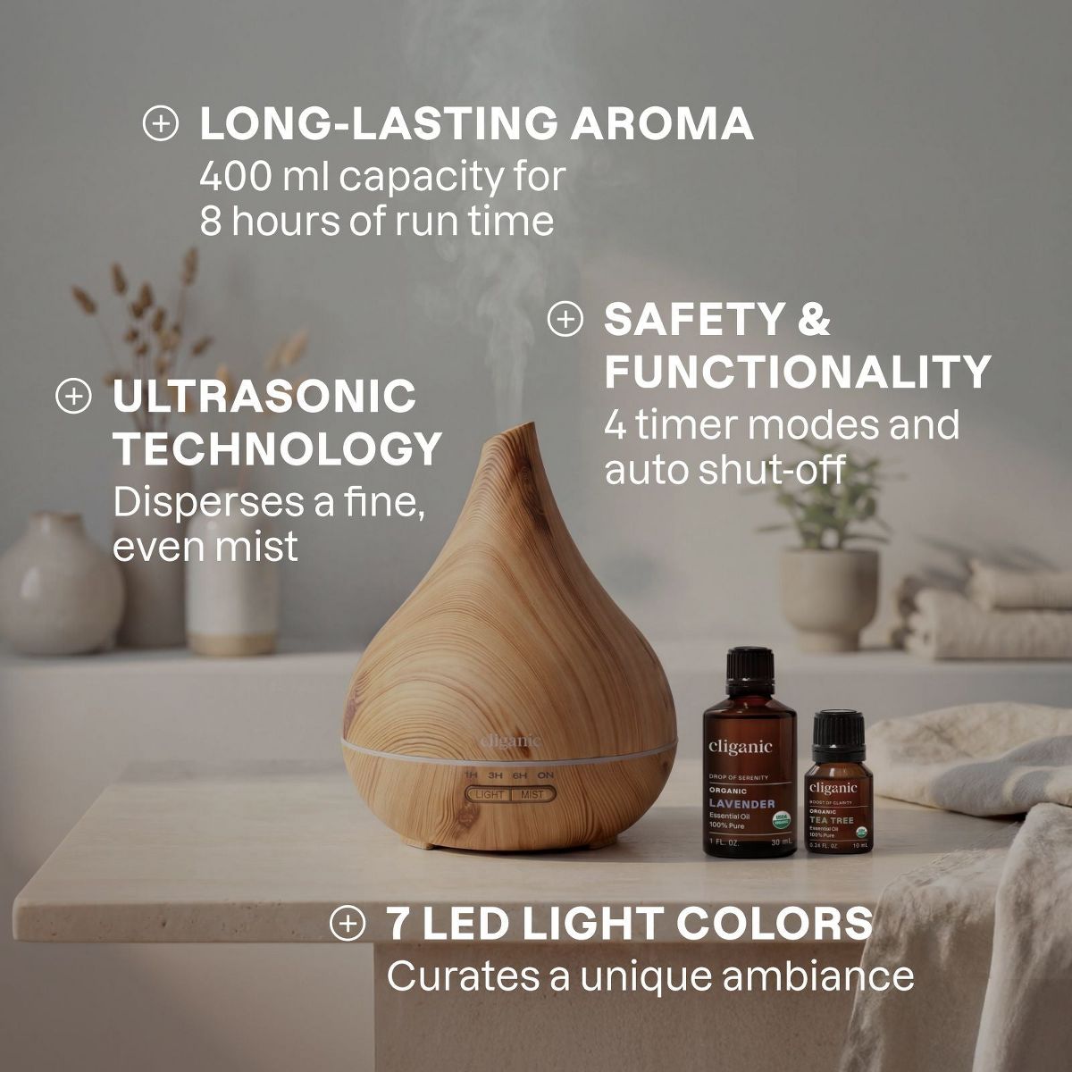 Cliganic Ultrasonic Aromatherapy Diffuser - thumbnail 2