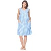 Casual Nights Women's Zipper Front House Dress Sleeveless Seersucker Housecoat Duster Lounger - 4 of 4