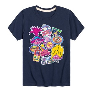 Boys' - Trolls - Road Trip Stickers Viva and Poppy Short Sleeve Graphic T-Shirt - 1 of 4
