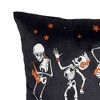 12"x12" Rocking Skeleton Halloween Square Throw Pillow Black - Lush Décor: Indoor Microfiber Couch Accent, Zippered - 3 of 4