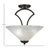 Toltec Lighting Zilo 3 - Light Flush Mount in  Dark Granite with 16" Gold Ice Shade - 2 of 2