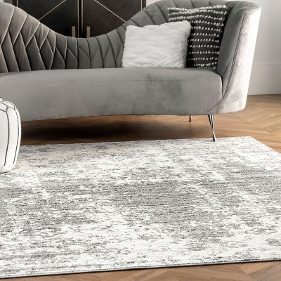 Deedra Modern Abstract Gray 32" Non-Slip Area Rug
