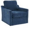 Swivel Arm Chair with Soft Chenille Fabric, Comfy Accent Chair With USB+TYPE-C Charging and Book Pocket Blue - 4 of 4