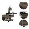 Wengue 1-Drawer 1-Shelf Lift Top Coffee Table for Modern Living Spaces - 3 of 4