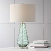 360 Lighting Julia Modern Table Lamp 26 1/2" High Green Glass White Drum Shade for Bedroom Living Room Bedside Nightstand Office Kids Family House - 2 of 4
