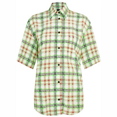 Women's Silk Check Print Bowling Blouse - Topshop