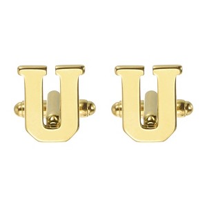 Unique Bargains Men Weddings Gift Classic Alphabet Cuff Links with Box 2 Pcs - 1 of 3