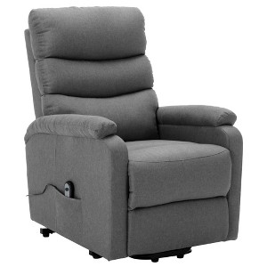 vidaXL Power Lift Recliner Chair for Elderly - Light Gray Fabric - 1 of 4