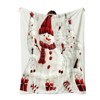 Lomsoe Snowman Christmas Tree Candy Cane Blanket - Soft Flannel All-Season Throw with Winter Holiday. - 3 of 4