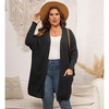 Coolmee Womens Plus Size Cardigan Long Sleeves Mid Length Knit Sweater Open Front Casual Coat With Pockets - 2 of 4