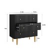 FONTOI Storage Dresser with 3 Drawers, Dresser Organizer with Protective Pads for Living Room, Closet, Hallway, Black, 31.5"*36"*15.7" - 3 of 4