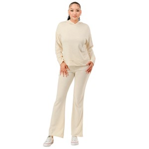 Slickblue Hooded Sweat & Flare Pant Set, Washed Fabric, Casual Chic, Weekend Loungewear, Color & Size Options - 1 of 4