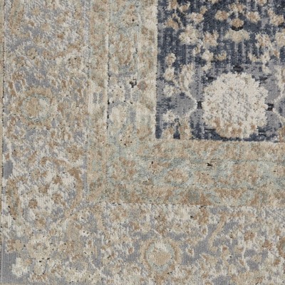 Ivory Floral Elegance 5' x 7' Synthetic Easy-Care Rug