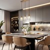 LNC Sallingboe 3-Lights 26.2" Modern Linear Kitchen Island Pendant  Lights, Polished Gold with Textured Cylinder Glass - 4 of 4