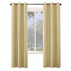 Collections Etc Fleece Lined Black Out Window Panel Curtains 84 X 40 Yellow