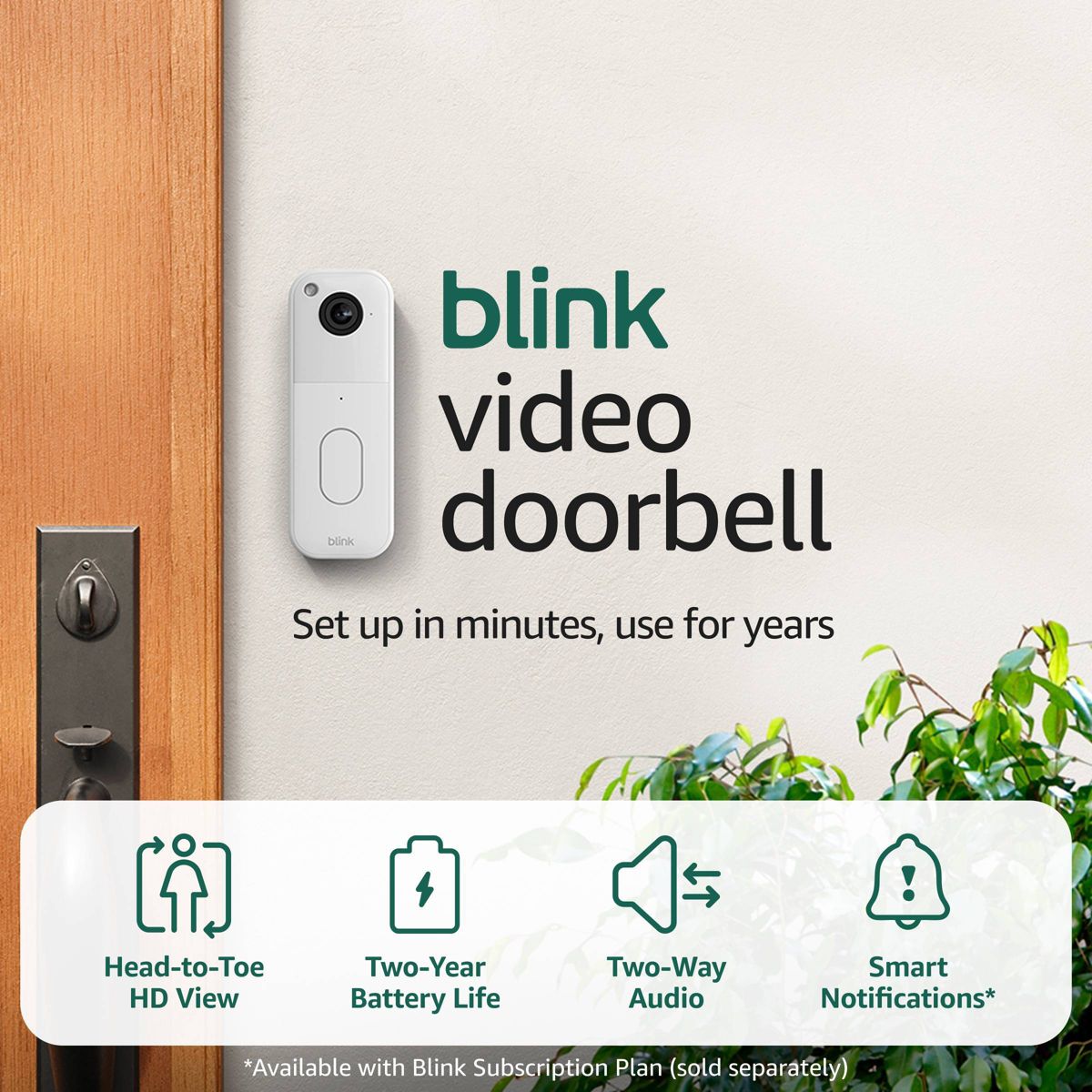 Blink Video Doorbell System with Head-to-Toe HD View, Two-Year Battery Life & Simple Setup, Sync Module Core included - thumbnail 8