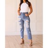 Women's The Savannah Mid Rise Straight Fit Distressed Denim - Southern Grace - 2 of 4
