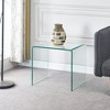 Lirago Tempered Clear Bent Glass Side Table-Multi-Purpose Transparent Sofa Table for Living Room and Outdoor 15.8"Dx19.72"Lx17.72"H - 4 of 4
