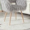 CAVINAS Faux Fur Padded Vanity Chair with Metal Legs,Accent Sitting Chair,Elegant Side Dining Chair for Restaurant,Guest Room,Vacation Home - 4 of 4