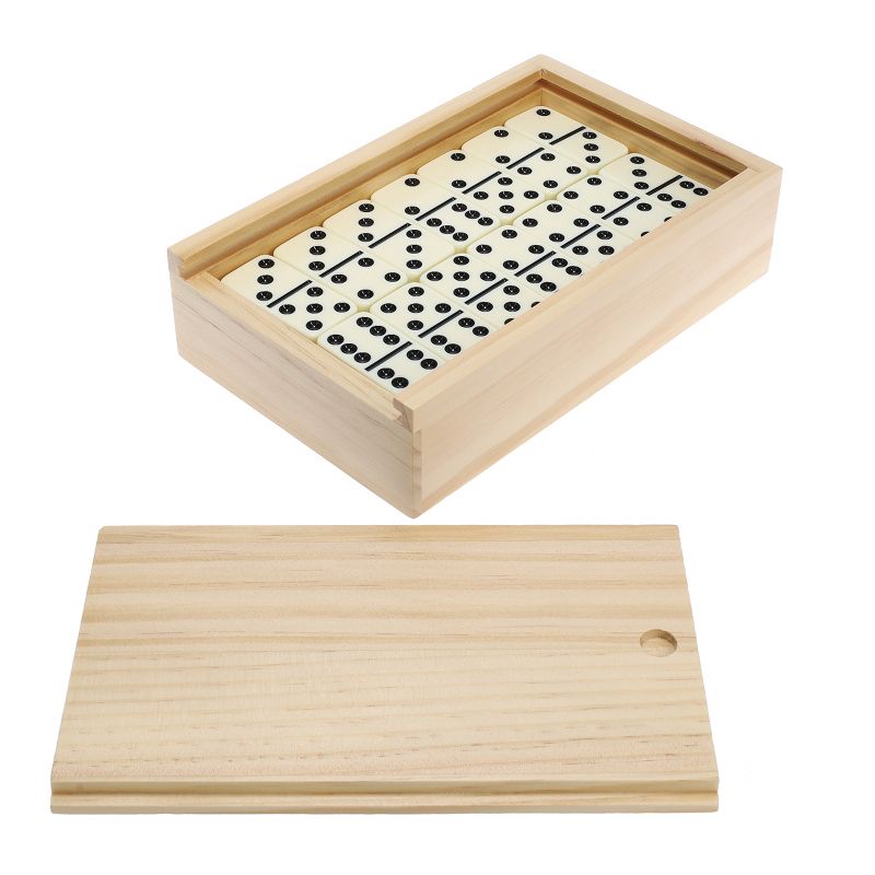 WE Games Double 6 White Dominoes Game Set in Wooden Case, 4 of 9